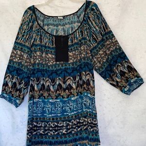 Perseption Scoop Neck Pullover Plus Size Blouse